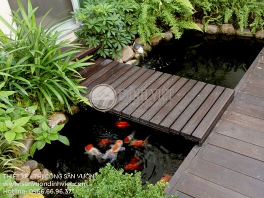 Thiết kế sân vườn đẹp hiên nhà biệt thự