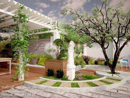 thiết kế thi công sân vườn nhà phố đẹp