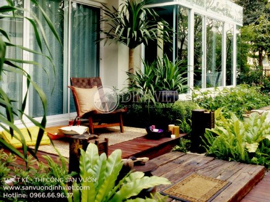Mẫu tiểu cảnh sân vườn đẹp hồ cá
