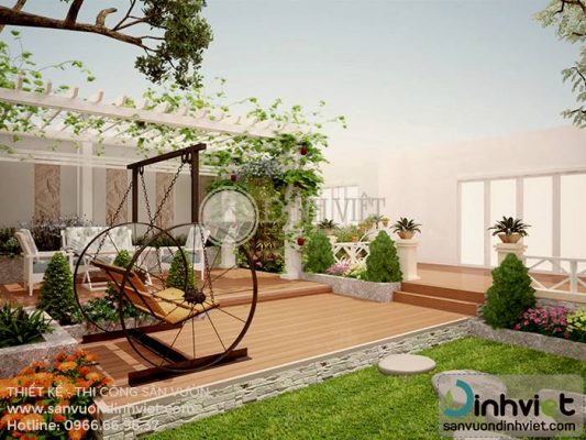 Thiết kế sân vườn đẹp sau nhà phố
