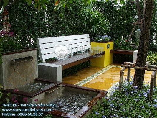 Thi công sân vườn hồ cá koi
