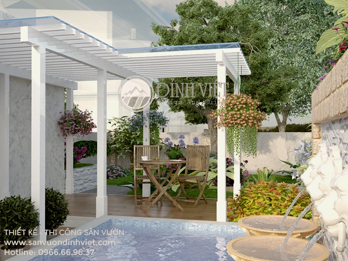 Thiết kế sân vườn chòi nghỉ đẹp Thiết kế sân vườn chòi nghỉ đẹp