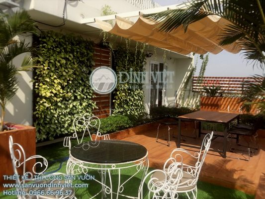 Trồng cấy trên sân thượng biệt thự