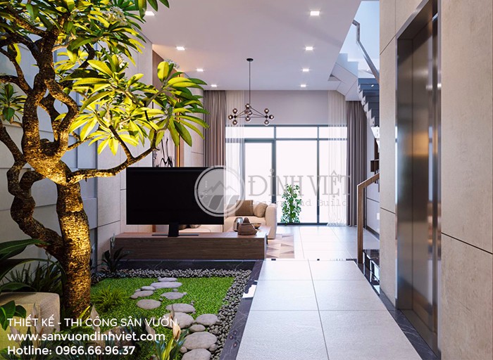 Mẫu thiết kế và thi công tiểu cảnh cho giếng trời đơn giản mà đẹp Mẫu thiết kế và thi công tiểu cảnh cho giếng trời đơn giản mà đẹp