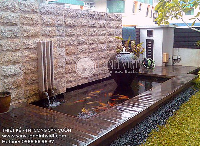 Tiểu cảnh hồ cá koi mini trong nhà Tiểu cảnh hồ cá koi mini trong nhà